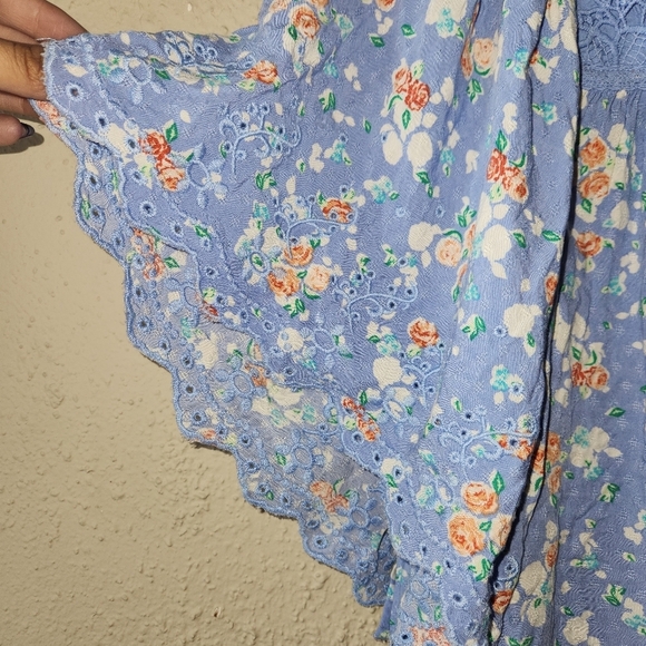 Matilda Jane Floral Crochets Flutter Sleeves Blouse - Picture 3 of 5